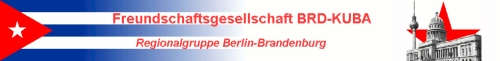 Banner der Freundschaftsgesellschaft BRD-Kuba e.V., Regionalgruppe Berlin